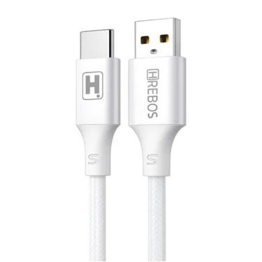 Imagem de Cabo USB Branco Tipo C 1 Metro Rápido 4.8A Para Carregar Celular