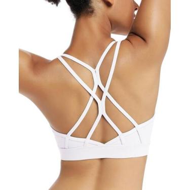 Imagem de Sutiã esportivo RUNNING GIRL Strappy Light Support Yoga White M