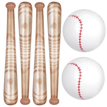 Imagem de Conjunto de beisebol de praia Lewtemi com 2 bolas de beisebol e 4 bast