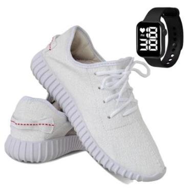 Imagem de Tênis Masculino Esporte Corrida e Academia Solado Macio Super Leve com Relógio Digital-Masculino