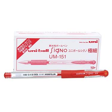 Imagem de Caneta Gel UM-151 SIGNO DX 0,38, Vermelha, Uni-ball, Caixa c/10 unidades
