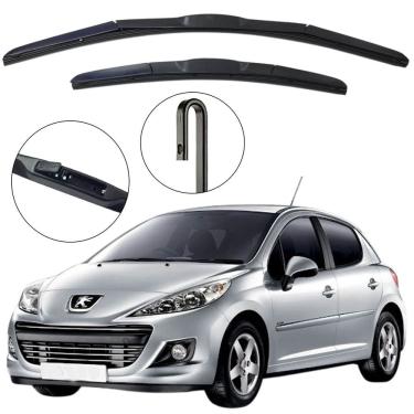 Imagem de Kit Palheta Dianteira Peugeot 207 2008 a 2015 Limpador de Parabrisa de Silicone
