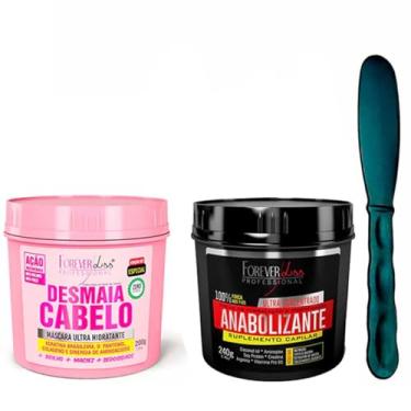 Imagem de Mascara Desmaia Cabelo 200g e Anabolizante 240g Forever Liss