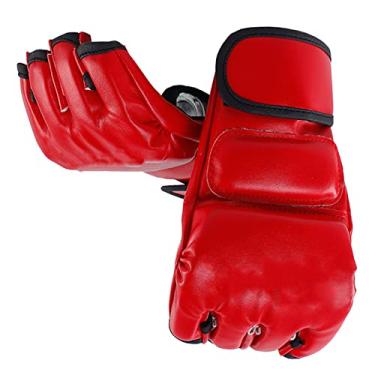 Imagem de KIMISS Luvas Unissex de Meio Dedo MMA - Luvas de Kickboxing de Palmeira para Treinamento de Boxe - Equipamento de Combate Leve