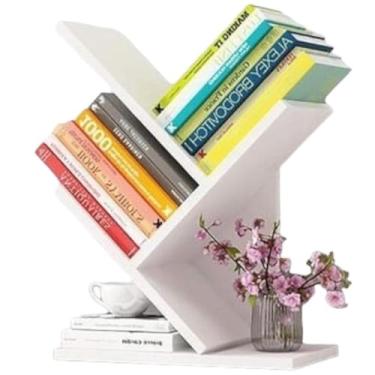 Imagem de DC'art Estante para Livros em Formato de Ziguezague, 1 Prateleira, Branca, Moderno e Minimalista, Prateleira de Canto