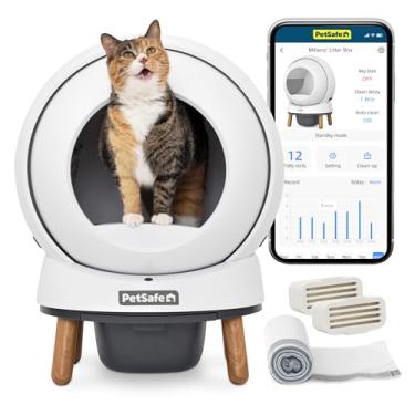 Imagem de PetSafe Caixa de areia para gatos ScoopFree SmartSpin autolimpante – Tecnologia avançada de controle de odores, controlado por aplicativo com monitoramento de saúde