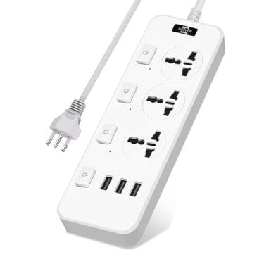 Imagem de Extensao De Tomada Filtro De Linha 3 tomadas 3 Usb 2m