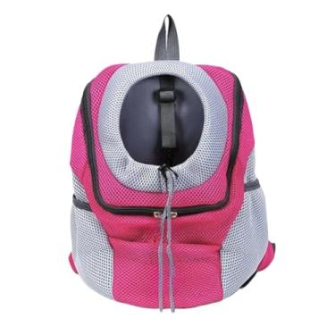 Imagem de Mochila de viagem pet dog bag saco de ombro duplo(PINK,M)