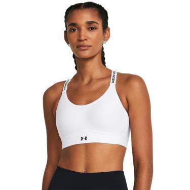 Imagem de Top de Treino Under Armour Infinity Mid 2.0 Feminino, Branco, M