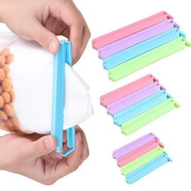 Imagem de Clipe Prendedor Lacra Fecha Sacola Embalagens Veda Saco de Alimento 12 Unidades