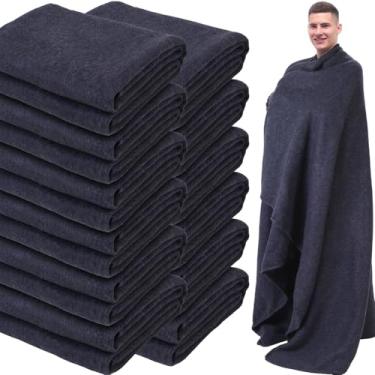 Imagem de Preboun 12 mantas militares 152 x 203 cm, cobertor de sobrevivência para acampamento de primeiros socorros retardador de fogo para emergência e uso diário, cobertores de cama extra grossos e quentes