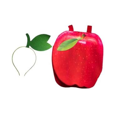 Imagem de simhoa Fantasia de frutas fatiadas, comida criativa, fantasia de Halloween para apresentação de carnaval, Apple Adulto