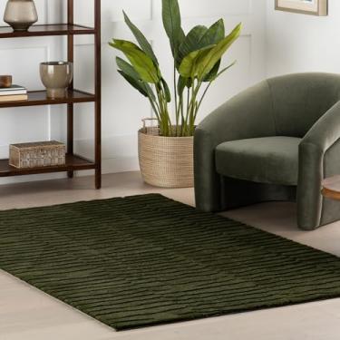 Imagem de Nuloom Nivella Tapete sólido lavável à máquina de 1,8 m x 2,5 m para sala de estar, quarto, sala de jantar, verde