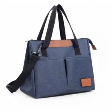 Imagem de Bolsa Térmica Lancheira Marmita com Alça de Ombro – Ideal para Trabalho, Academia, Escola e Passeios (Cor aleatória)