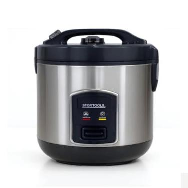 Imagem de Panela de Arroz Elétrica 1 Litro 220V Preta - Cozinha Rápida, Arroz Soltinho, Antiaderente, Cozimento a Vapor, Compacta e Prática