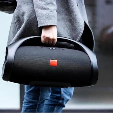 Imagem de Caixa de Som Booms Box 2 GRANDE 33cm Bluetooth Portátil Sem Fio - Pen Drive - SD - Alto Falante Grave (Preta)