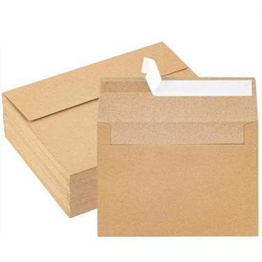 Imagem de Envelopes Kraft, pacote com 20, 12 x 17 cm, envelopes marrons, envelopes A7, envelopes de cartão, envelopes de papel kraft, envelopes de convite, envelopes de cartão postal (marrom)