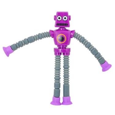 Imagem de Robo Pop It Estica e Puxa – Brinquedo Sensorial Infantil com Luz Colorida e Ventosas | Alívio de Estresse, Concentração e Diversão para Crianças (Roxo)
