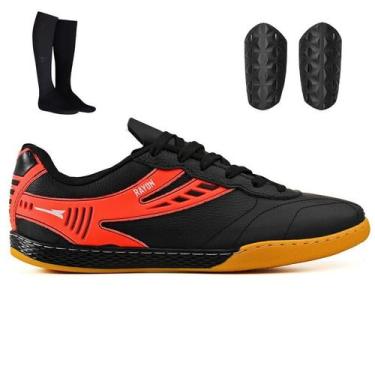 Imagem de Kit Quadra Futsal Masculina + Meião + Caneleira Adulto - Light, Branco