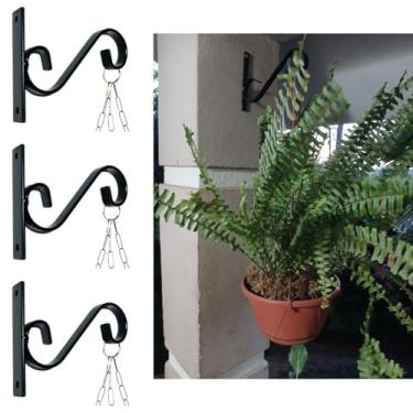 Imagem de kit 3 mao francesa samambaia suporte pendurar vasos flores e planras