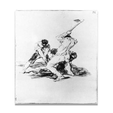 Imagem de LKXGRRSFG Impressão em tela romântica espanhola Three Men DiggingFrancisco De Goya - Obra-prima do influente pintor romântico 80 x 112 cm sem moldura