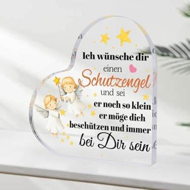 Imagem de 1 peça de placas e placas decorativas de acrílico, letreiro alemão, placa de versículo bíblico alemão, presente inspirador para homens e mulheres, decoração clássica de igreja de escritório em casa