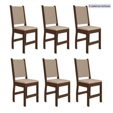 Imagem de Kit 6 Cadeiras de Jantar Mdf Clara - Poliman Móveis