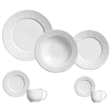 Imagem de Aparelho de Jantar/Chá Porto Brasil Madeleine  Cerâmica, 42 Peças, Bra