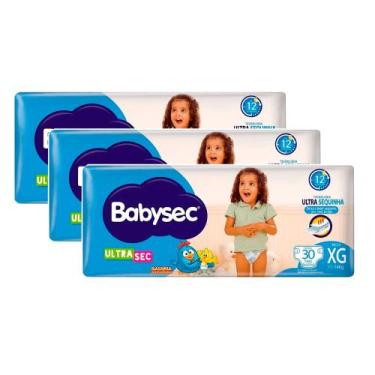 Imagem de Kit Fralda Descartável Babysec Galinha Pintadinha Ultrasec Mega XG 30 