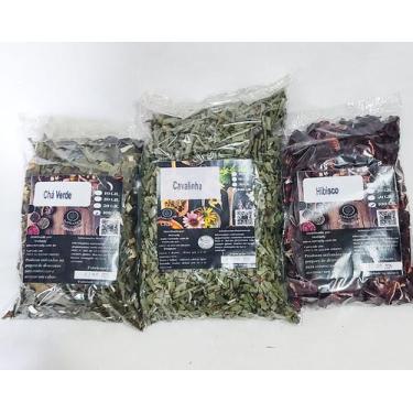Imagem de Kit Chá De tox Hibisco Cavalinha e Chá Verde 100 Gr de cada 300 Gr. ch