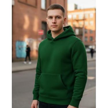 Imagem de Moletom Canguru Com Capuz Unissex Básico Confortável Casual - Slim Fit