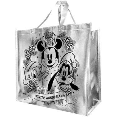 Imagem de Legacy Licensing Partners Disney Mickey Mouse, Pato Donald e Pateta em um Natal de Inverno Gigante Colecionável Extra Grande 66 cm Sacola reutilizável