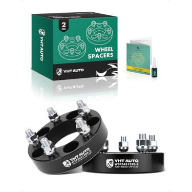 Imagem de YHTAUTO Espaçadores de roda 5 x 4,5 polegadas 3,25 cm para Ford, Jeep, Lincoln, modelos Mercury, Explorer, Edge, Mustang, Grand Cherokee, Wrangler, Espaçadores de pneu de 5 x 114,3 mm 1/2" x 20 pinos, furo do cubo de 82,5 mm 5 terminais, 2 peças