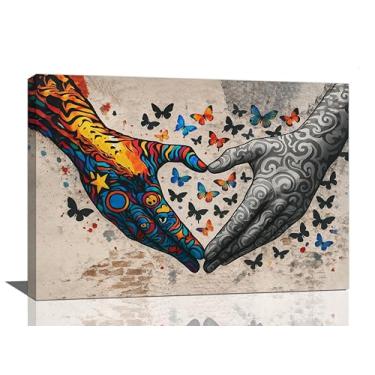 Imagem de Banksy Hands Wall Art Graffiti Street Pop Art Impressão em Tela Pintura Decoração de Parede Imagem Abstrata Decoração de Arte Presentes Emoldurados para Meninas Meninos Quarto Sala de Estar Escritório