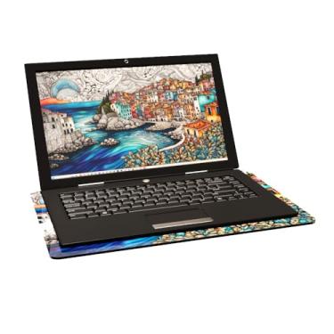Imagem de TrekBoard Mesa para laptop, ultra-portátil, impressão artística elegante, superfina e leve, feita nos EUA, viaja bem, porto mediterrâneo/médio