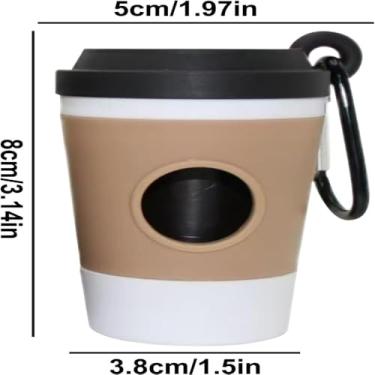 Imagem de Suprimentos para Pets Dispenser de Sacos Lixo Cães Copo Café Estiloso e Prático Armazenamento Banheiro Inclui PP Clipe Portátil Passeios Acessório Eficiente Coleta Resíduos