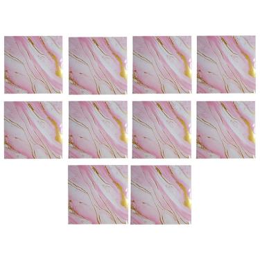 Imagem de Placa Adesiva Marmore 3D Kit 10 uni Papel de Parede Autocolante Obra Reforma Casa Cozinha Banheiro Ambiente