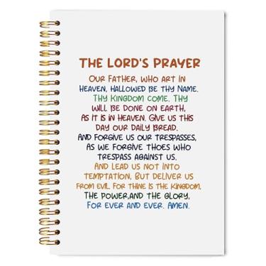 Imagem de Welshower Caderno cristão The Lord's Prayer 14 x 21 cm, caderno de diário da Bíblia de oração do Pai para mulheres e homens, anotações, caderno espiral, capa dura religiosa