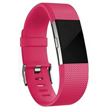 Imagem de PANDA BOBO Pulseiras esportivas compatíveis com Fitbit Charge 2, pulseiras clássicas ajustáveis (rosa rosa, pequena)