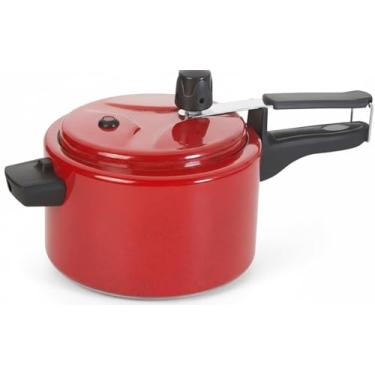 Imagem de Panela de Pressão Pequena 2,5 Litros Fortlar – Alumínio Reforçado, Tampa com Trava de Segurança, Cor Vermelha