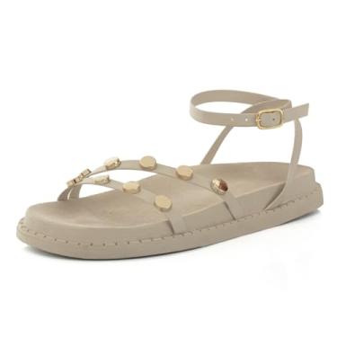 Imagem de Sandalia Papete Casual Flat Feminina Enfeite Metal Brilho Metalico Plataforma Flatform (BRANCO, BR, Adulto, Numérico, 39)