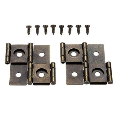 Imagem de 2 pcs jóias caixa de madeira móveis dobradiças de gavetas de armário porta decorativa de dobradiça de bronze antiga acessórios de hardware 47 * 48mm YYDFPIIA