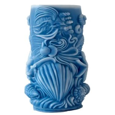 Imagem de Vela cilíndrica animal oceano e molde de resina – moldes de silicone de fundição de resina para decoração de casa e fabricação de velas, molde espiral ondulado