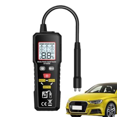 Imagem de Shakven Testador de fluido de freio, testador de umidade,Testador portátil de fluido de freio de carro | Detecção retroiluminada de água e umidade de óleo, analisador de umidade de fluido hidráulico