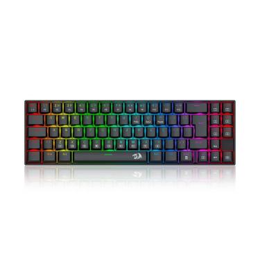 Imagem de Teclado Mecânico Gamer Redragon Deimos Switch Marrom RGB Wireless ABNT2 - Preto