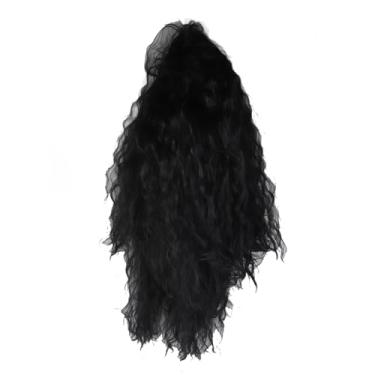 Imagem de Yinhing Peruca de Fechamento Encaracolado e Crespo de 24 Polegadas, Sem Derramamento de Emaranhados, Perucas de Cabelo Virgem de 150% de Densidade Total para Mulheres Negras, Com Perucas (BLACK)