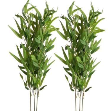 Imagem de 6 Galho Planta Artificial Galho Haste de Bambu Unidade 1.05m Toque Real Decoração Enfeite sala Casa