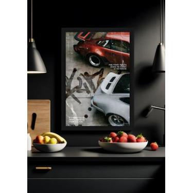 Imagem de Quadro Porsche Speedster com Vidro e Moldura Preta Tam:A4 - Spark Loja