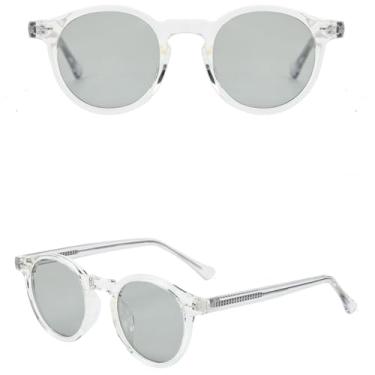 Imagem de VFDHN Óculos de Sol Retrô Feminino TR90 Redondo Polarizado Masculino UV400 Acetato (4)