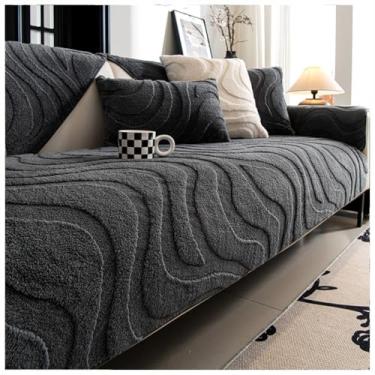 Imagem de SPXMQSS Capa de sofá para sofá, capa de sofá universal antiderrapante de canto, capa de almofada secional em forma de L, protetor de móveis para sala de estar B 90 x 70 cm